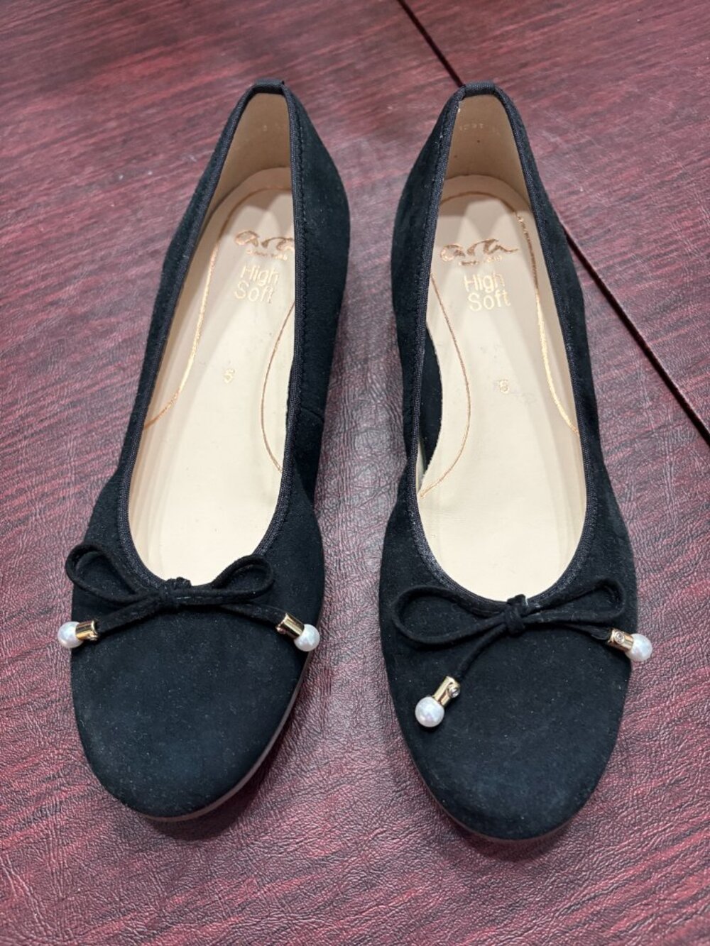 Black Ara Air Soft Luftpolster Ballet Flat / Loafer